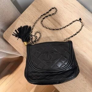 CHANEL Black Quilted Crossbody Bag